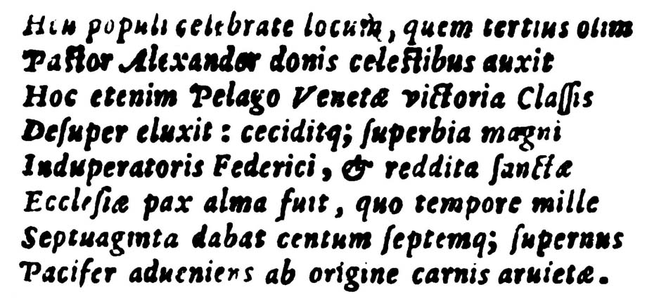 Storia di Venezia, Battaglia di Salvore: Testo epigrafe di Salvore