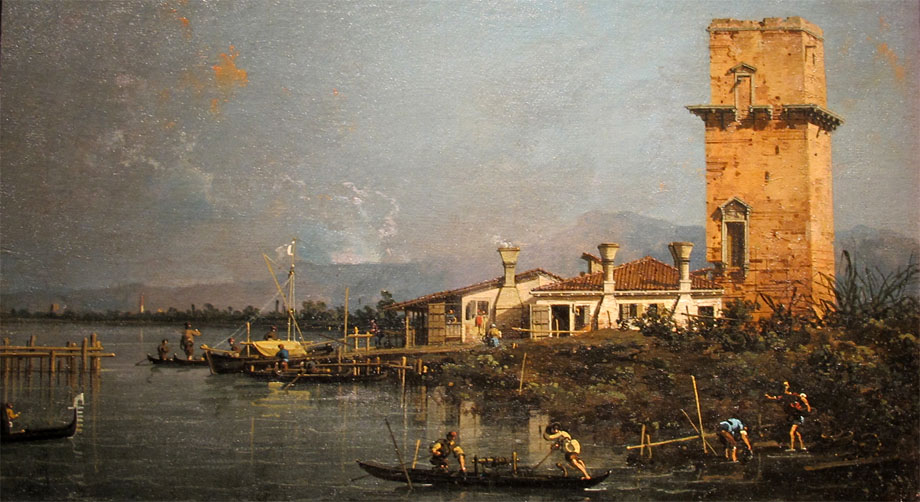 Storia di Venezia, la Torre di Marghera in un dipinto di Canaletto